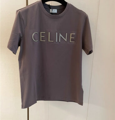 celine new three-dimensional letter embossed short sleeves
