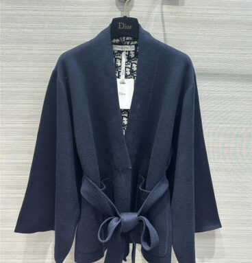 Dior presbyopic logo double-sided wool knit coat
