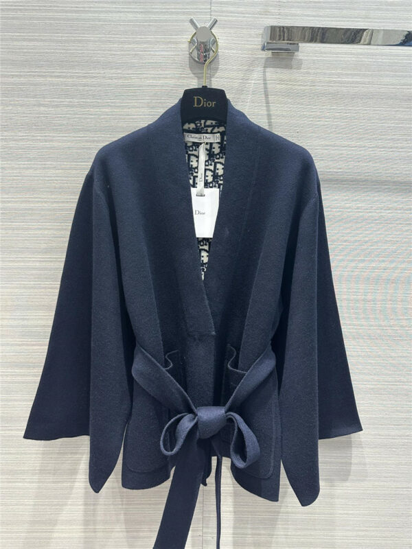 Dior presbyopic logo double-sided wool knit coat
