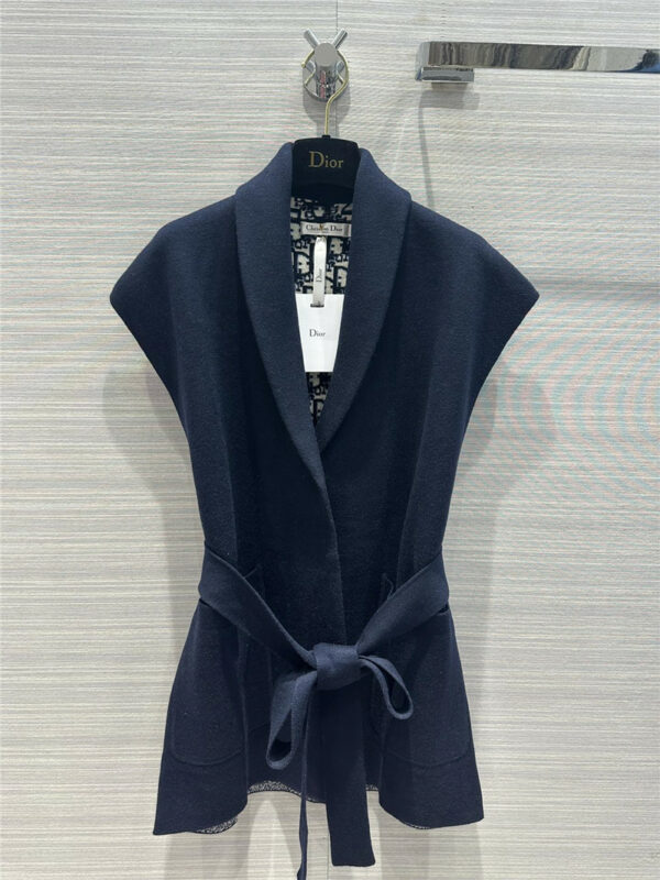 Dior presbyopic logo double-sided wool knitted vest coat