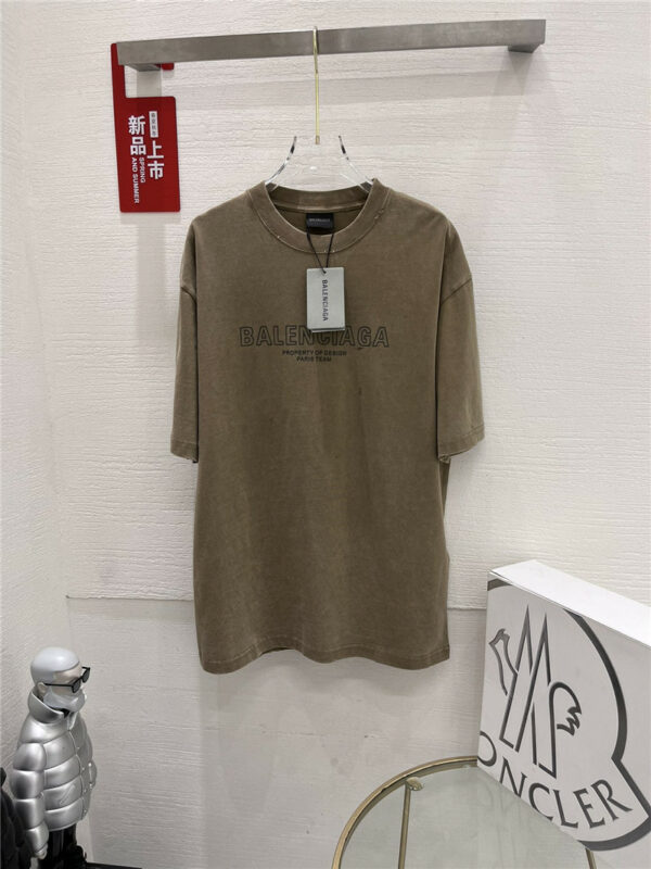 Balenciaga Washed Distressed Basic Printed T-Shirt