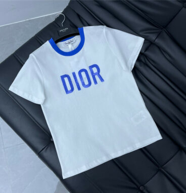 dior beaded round neck t-shirt
