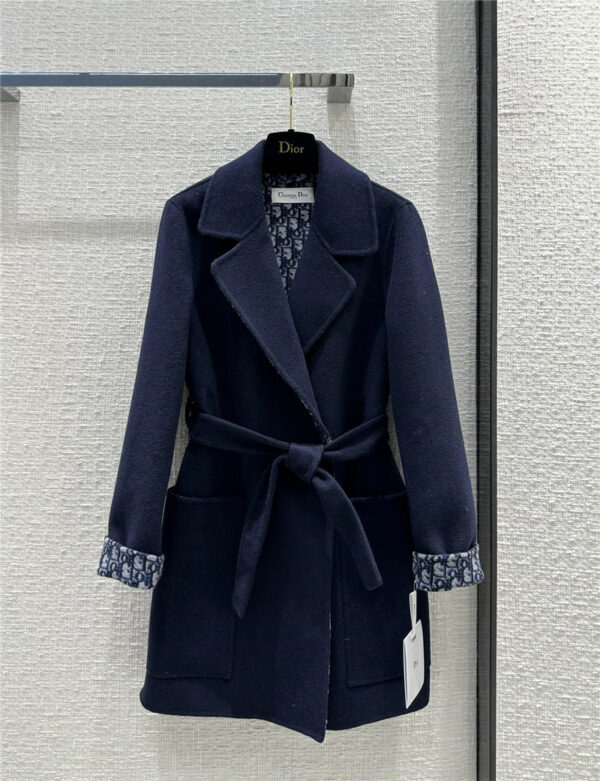 Dior presbyopic logo double-sided lapel wool coat