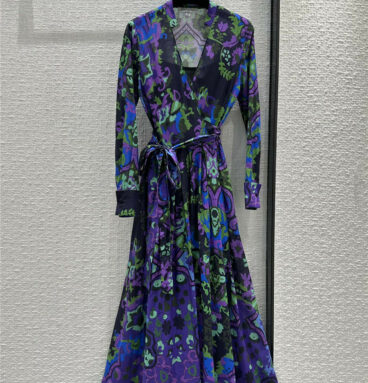 Dior purple Voyage Jouy print dress