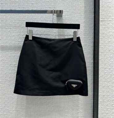 prada black nylon skirt