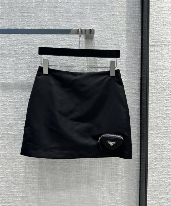 prada black nylon skirt