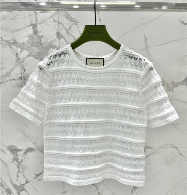 gucci hollow knit short sleeves