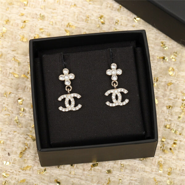 Chanel handmade four-leaf clover earrings