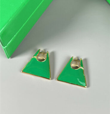 Bottega Veneta Enamel Triangle Earrings