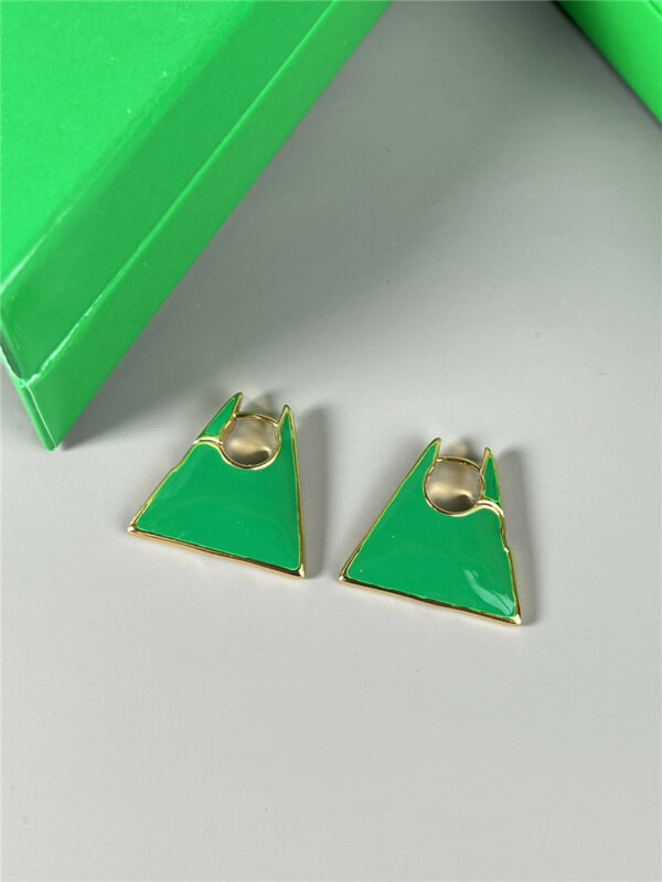Bottega Veneta Enamel Triangle Earrings