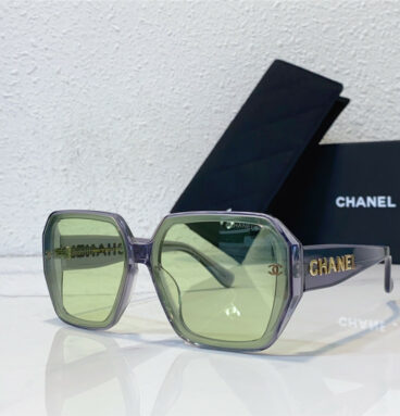 Chanel large letter temple decorated sunglasses