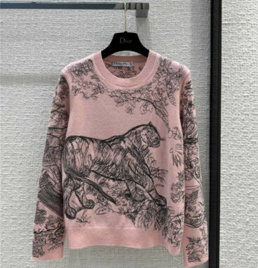 Dior heavy industry positioning embroidery cashmere sweater