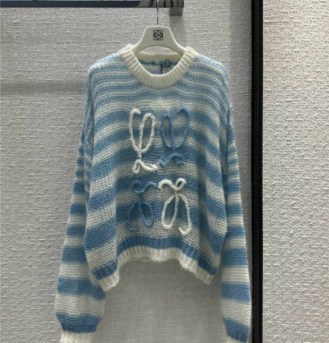 loewe blue and white striped mohair sweater