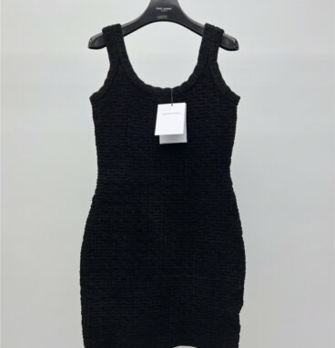 alexander wang full logo knitted vest dress