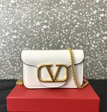 valentino V logo leather bag