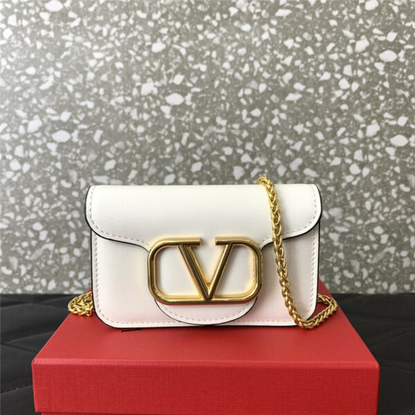 valentino V logo leather bag