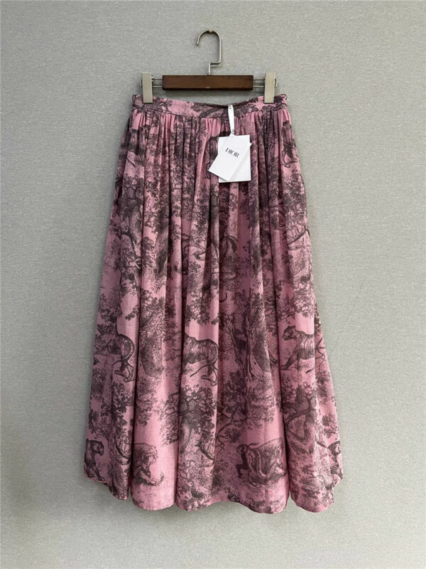 dior animal print long skirt