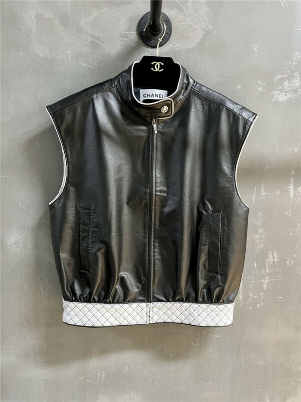 chanel leather lozenge vest