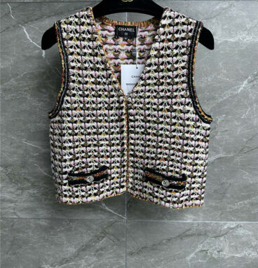 Chanel V-neck woven vest