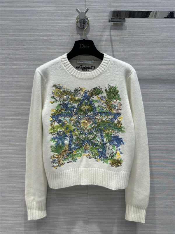 Dior constellation embroidery CHEZ MOI cashmere sweater