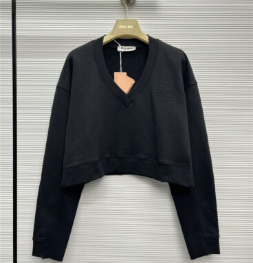 miumiu splicing series age-reducing long-sleeved sweater
