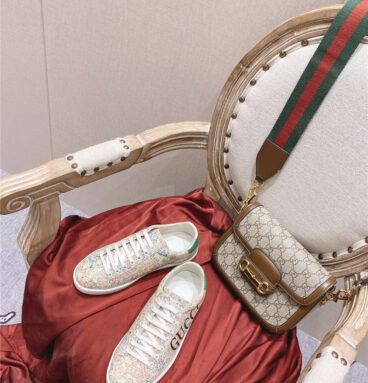 gucci classic sports lace-up white shoes