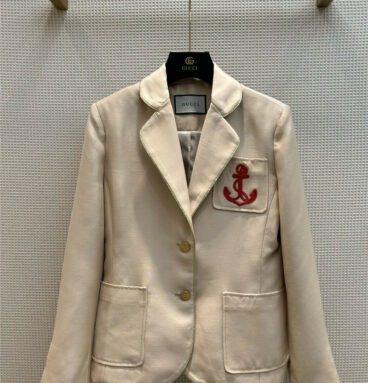 gucci anchor embroidery trim suit