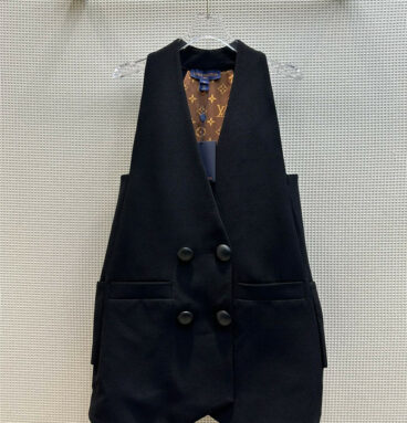 louis vuitton LV V-neck large button long suit vest