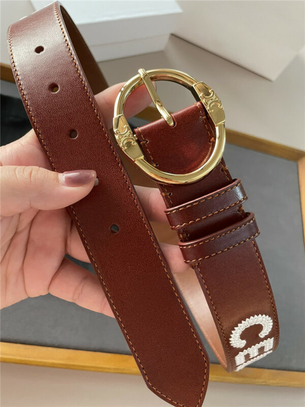 celine embroidered belt in vintage calfskin