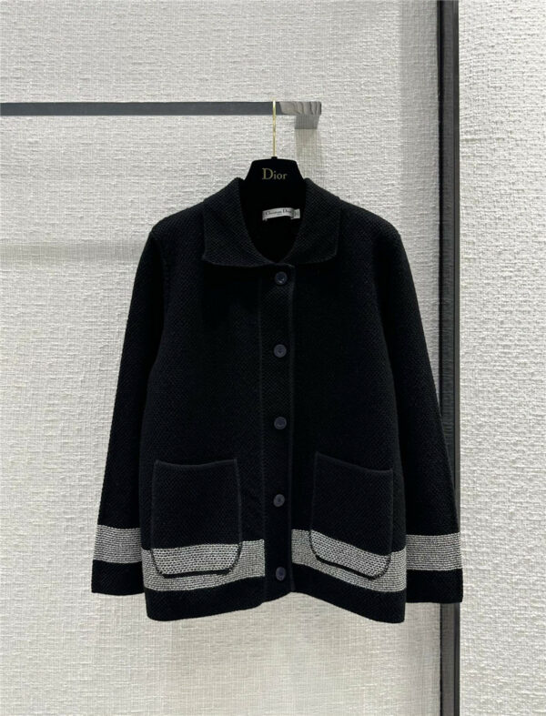 Dior new small lapel single-breasted knitted small coat