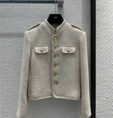 celine military style gold buckle jacket