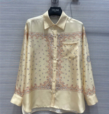 celine vintage art style silk shirt