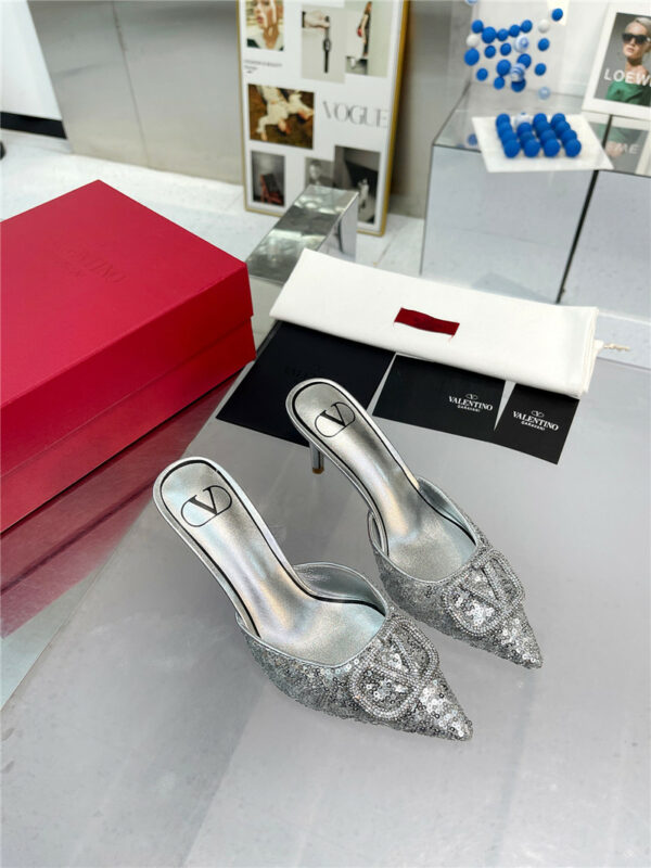 valentino new sequin version V buckle classic slippers