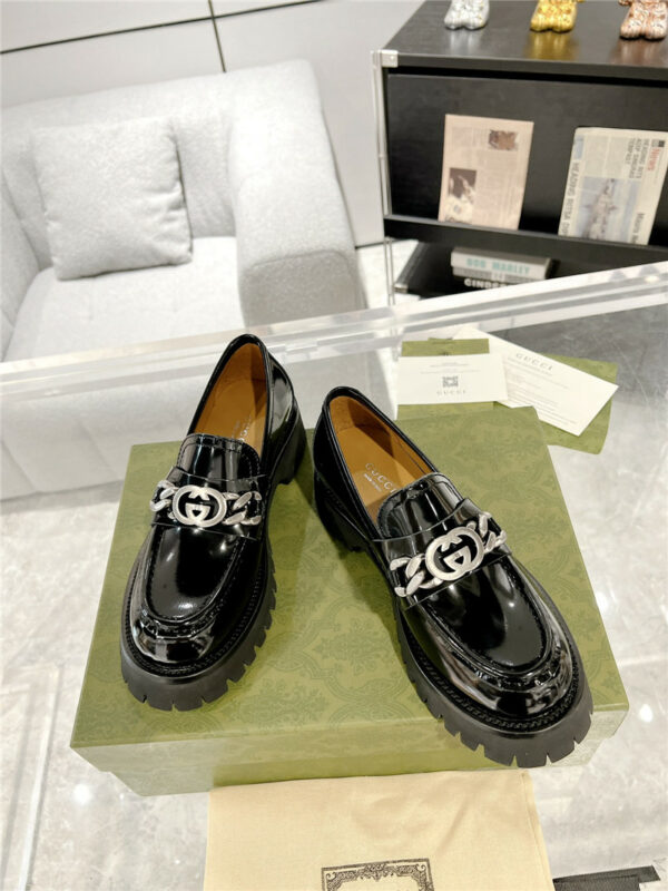 gucci new double GG hardware platform loafers