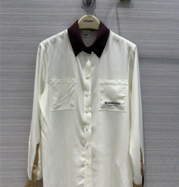 Burberry 3-color silk white shirt