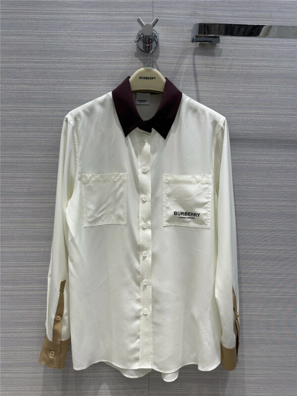 Burberry 3-color silk white shirt