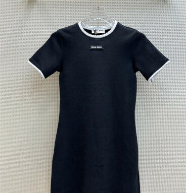 miumiu Simple age-reducing lace mini T-shirt dress
