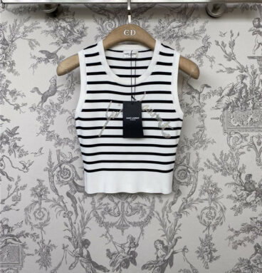 YSL early autumn new striped knitted vest