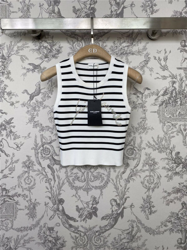 YSL early autumn new striped knitted vest