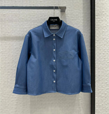 celine vintage denim blue denim shirt