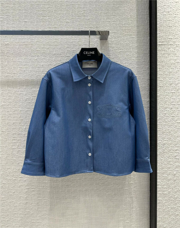 celine vintage denim blue denim shirt