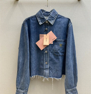 miumiu bag embroidered shirt denim jacket