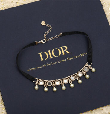 dior multi-mirror beads web necklace