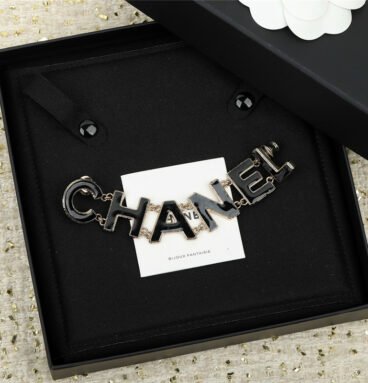 Chanel handmade letter drop oil brooch