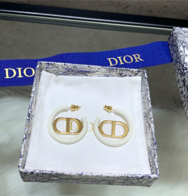 Dior simple CD callout metal earrings