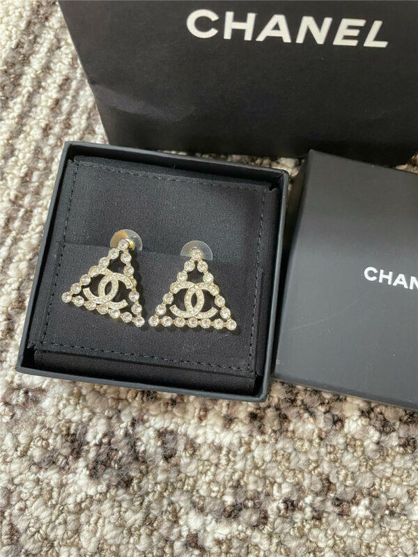 Chanel triangle double C earrings