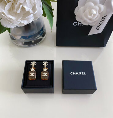 Chanel rock sugar perfume bottle earrings