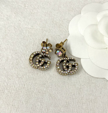 gucci colorful diamond stud earrings