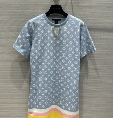 louis vuitton LV printed geometric T-shirt dress