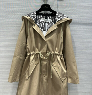 dior early autumn hooded trench coat